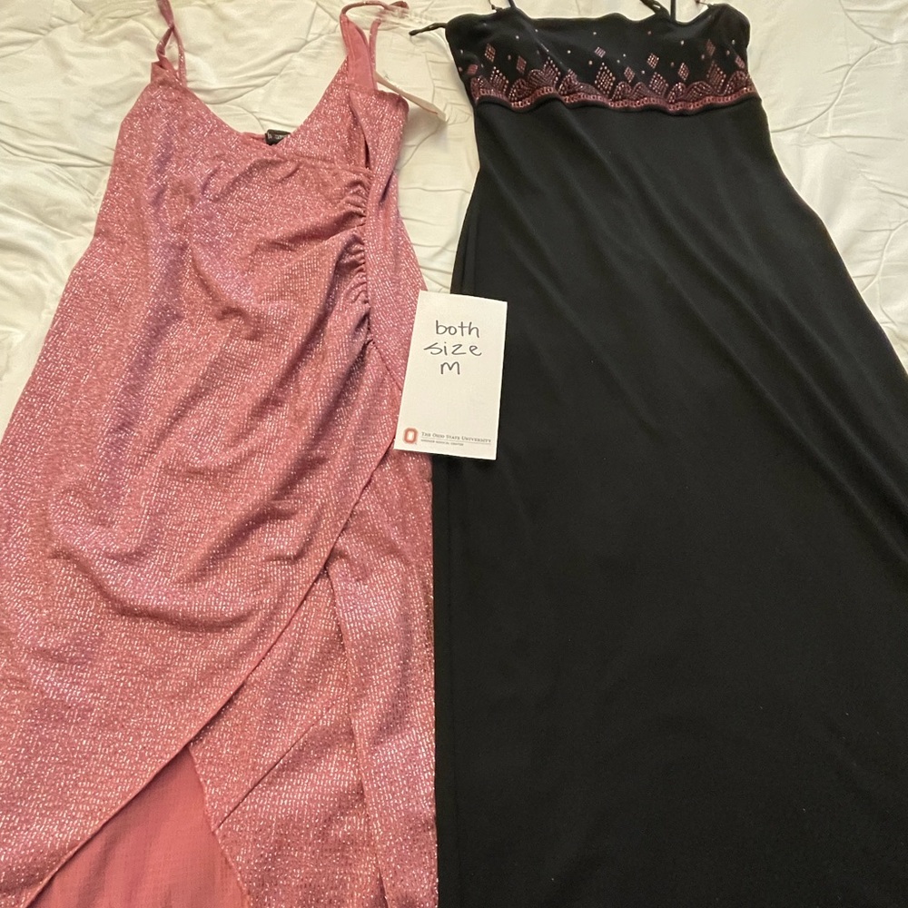 Women's Pink Sparkle Slip Dress - Elegant Evening Wear